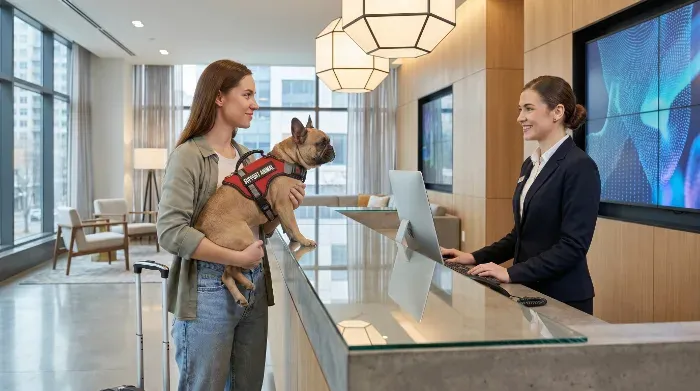 Dog at hotel